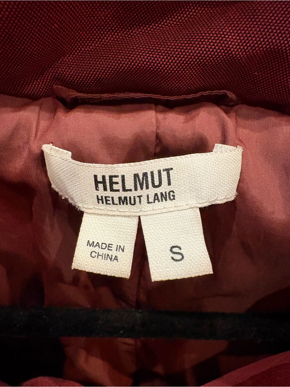 Helmut Lang Down Puffer Jacket Boxy Burgundy Maroon Small - Picture 2 of 14